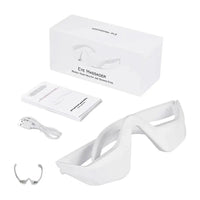 Masseur yeux 3D blanc avec chaleur apaisante et vibrations anti-poches et cernes