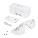 Masseur yeux 3D blanc avec chaleur apaisante et vibrations anti-poches et cernes