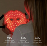Utilisation masque LED photothérapie visage pour soin beauté anti-rides à domicile