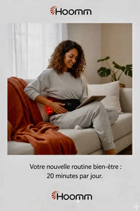 Routine bien-être quotidienne avec la ceinture de luminothérapie rouge HOOMM